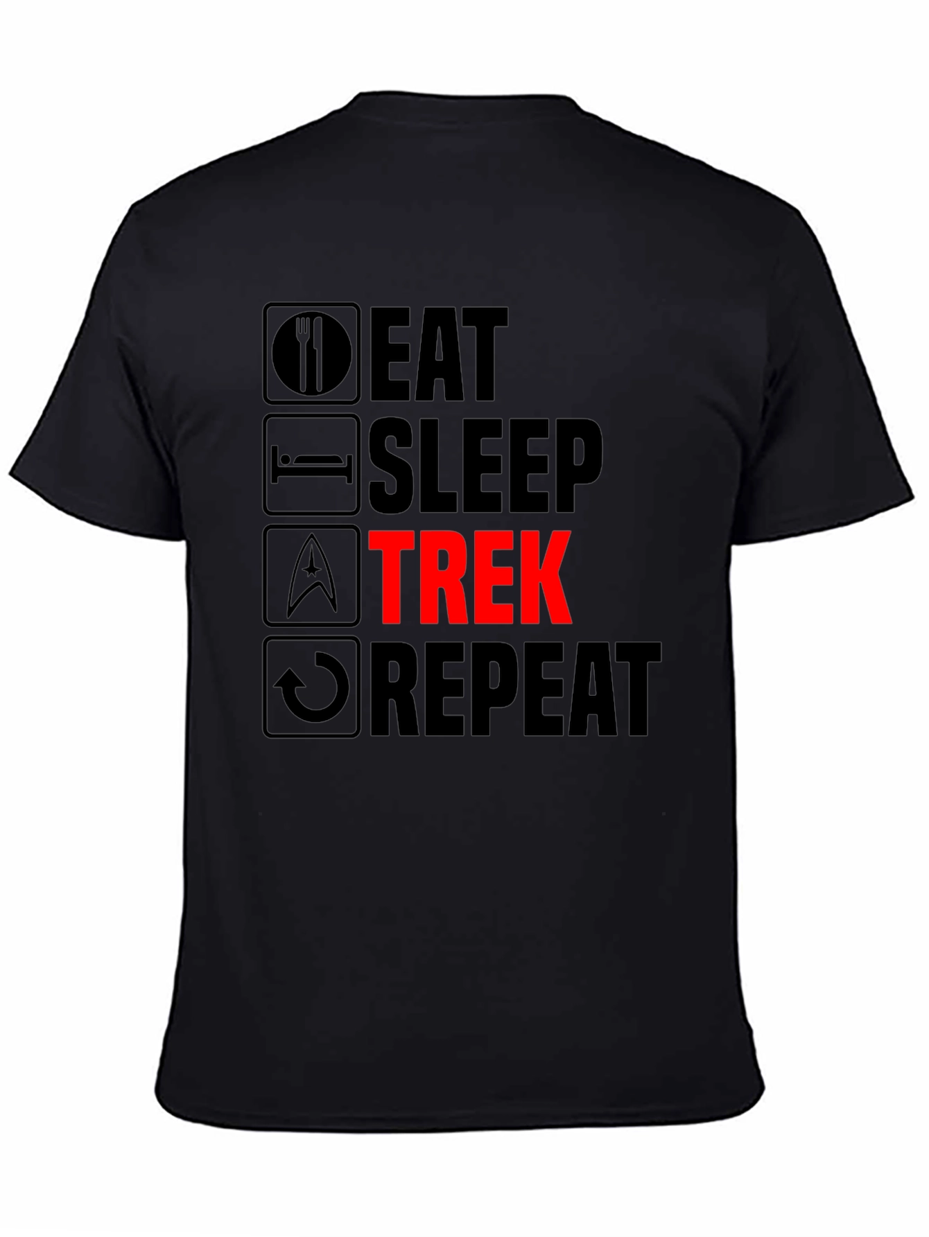 Eat Sleep Trek Repeat Black T-Shirt