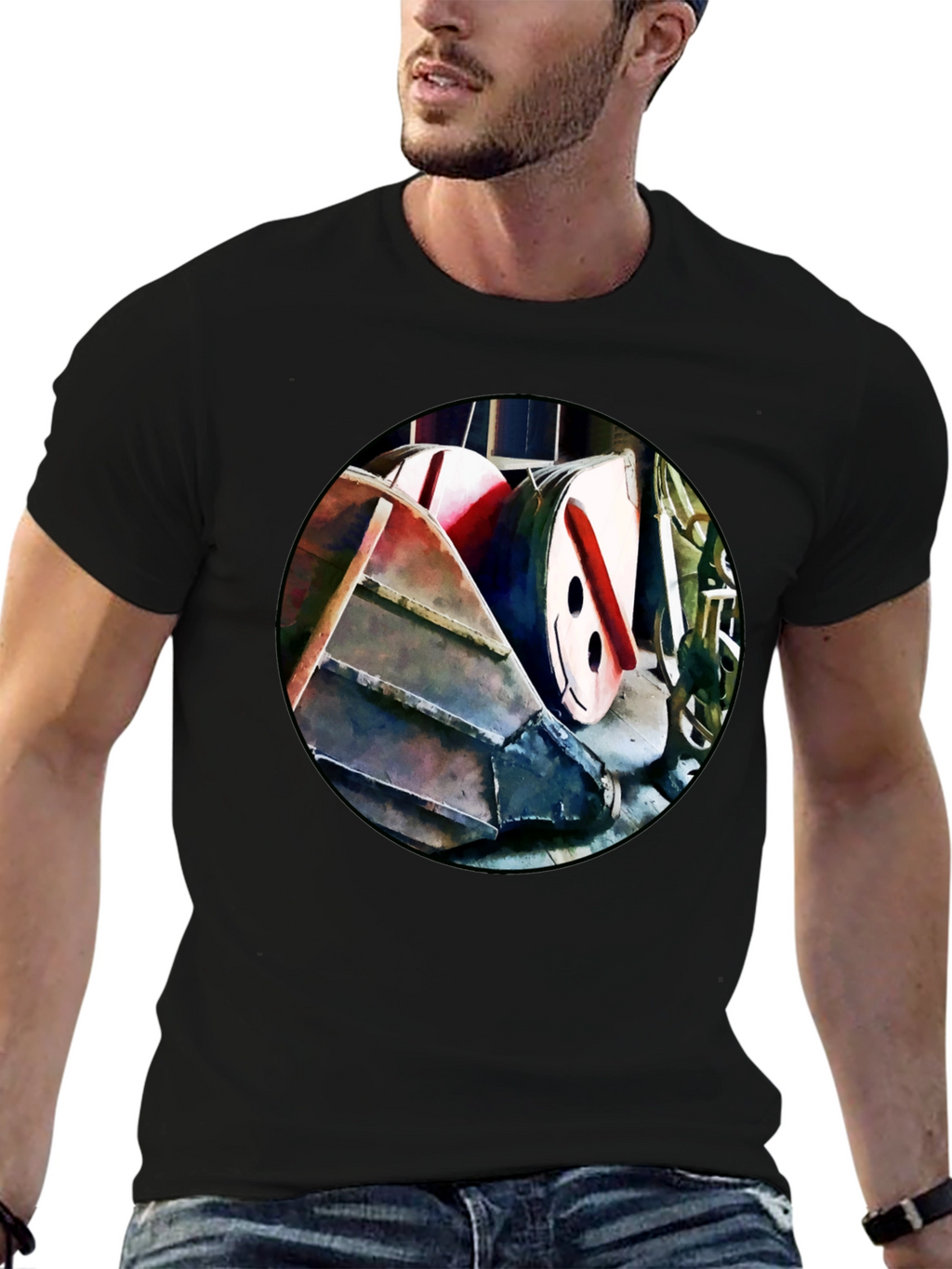 Abstract Boat T-Shirt - Unique Graphic Tee
