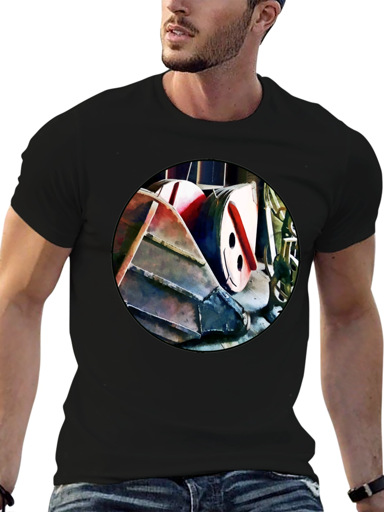Abstract Boat T-Shirt - Unique Graphic Tee