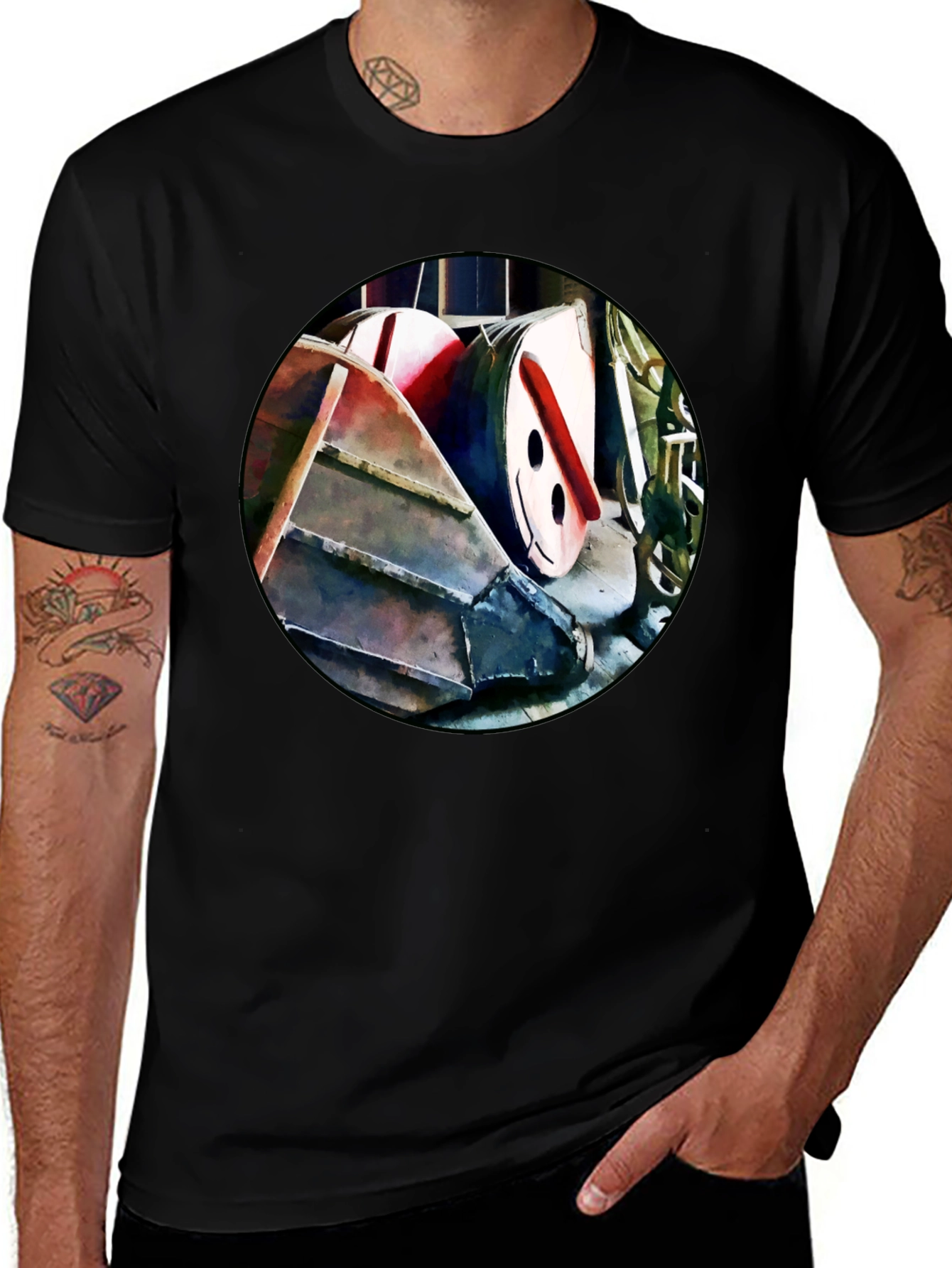 Abstract Boat T-Shirt - Unique Graphic Tee