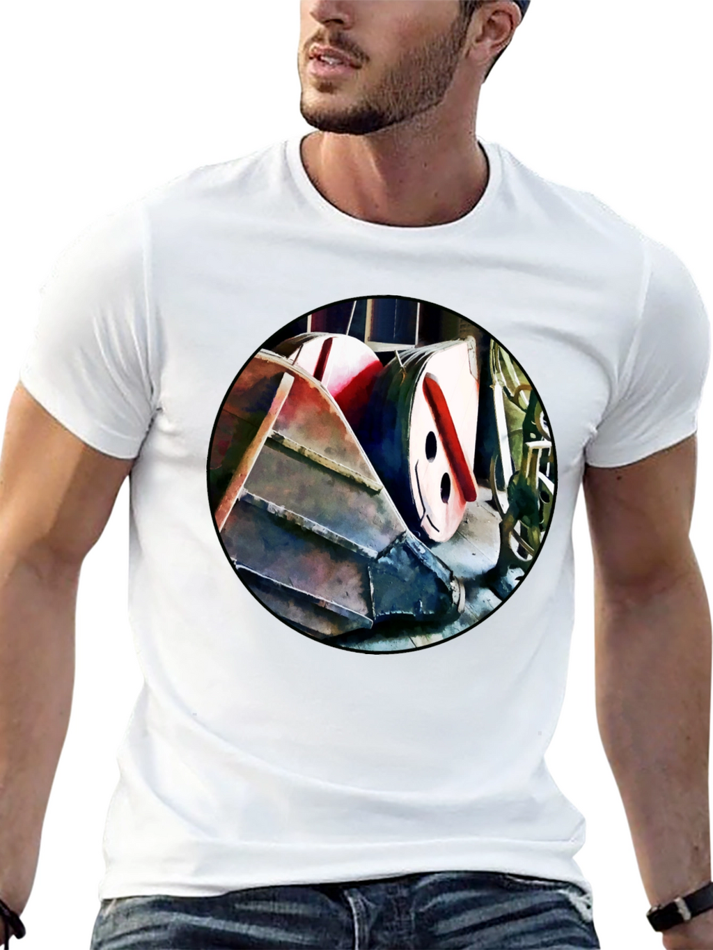 Abstract Boat T-Shirt - Unique Graphic Tee