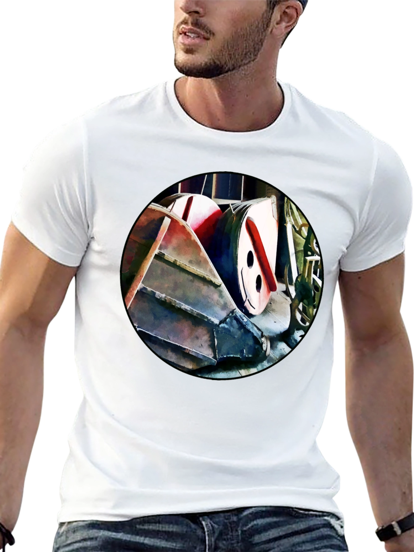 Abstract Boat T-Shirt - Unique Graphic Tee