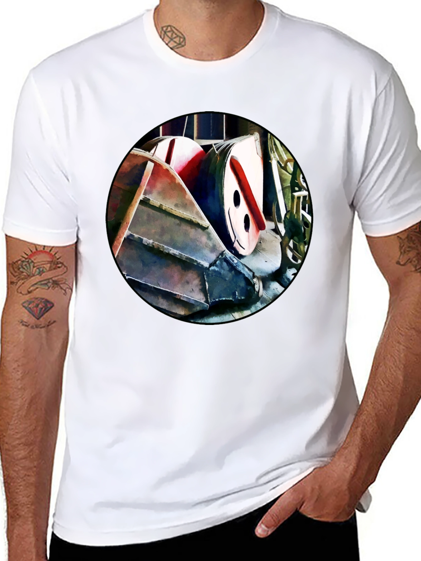 Abstract Boat T-Shirt - Unique Graphic Tee