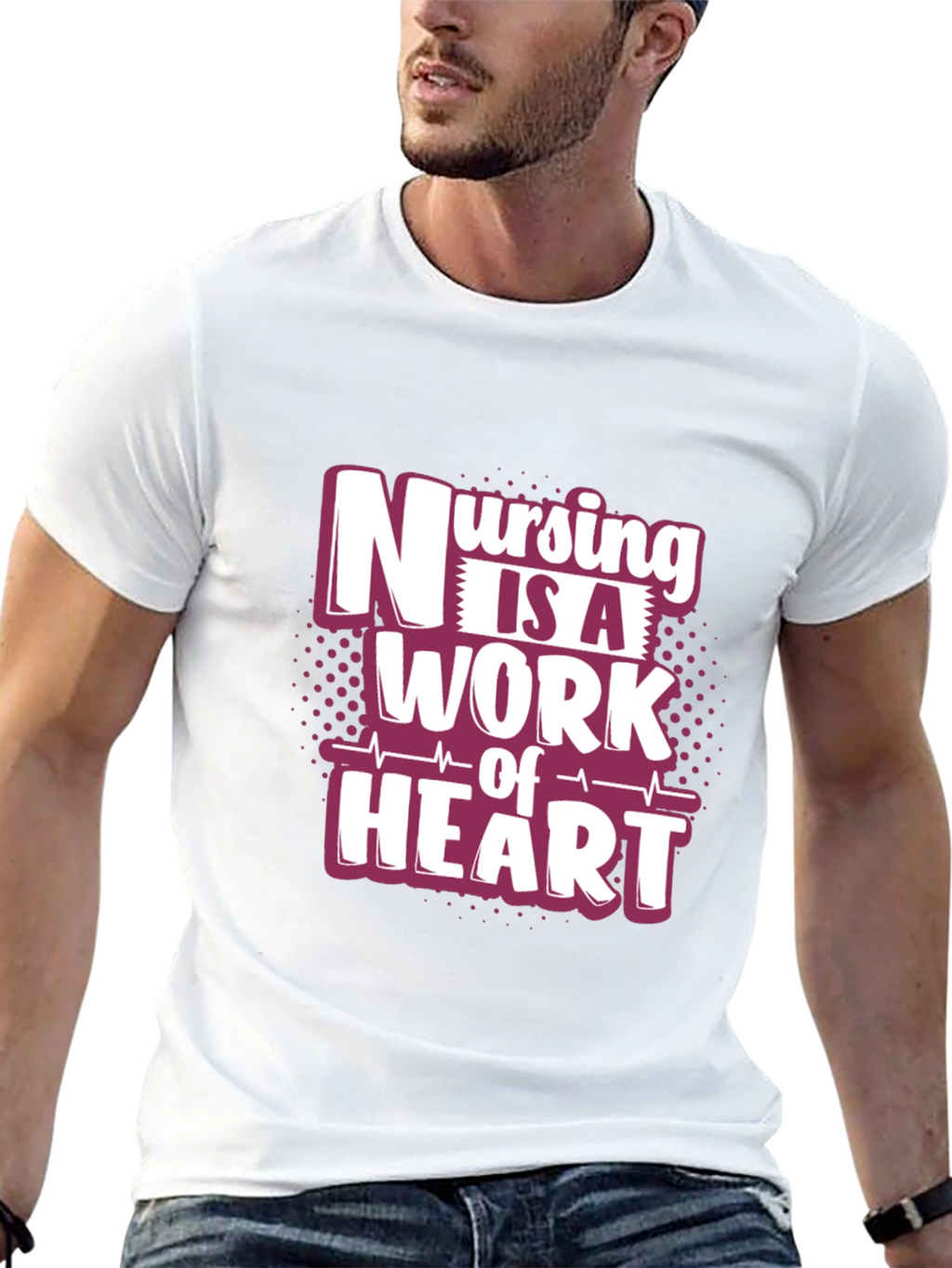 Nursing is a Work of Heart Graphic T-Shirt