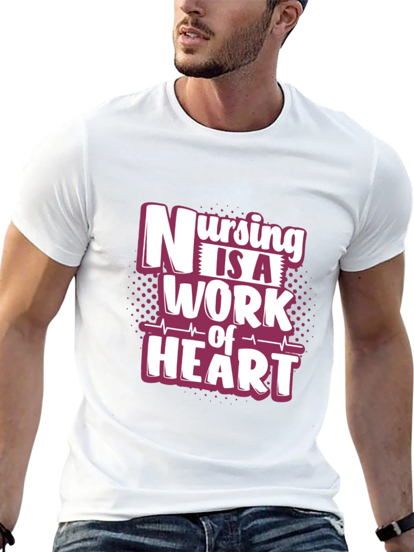 Nursing is a Work of Heart Graphic T-Shirt