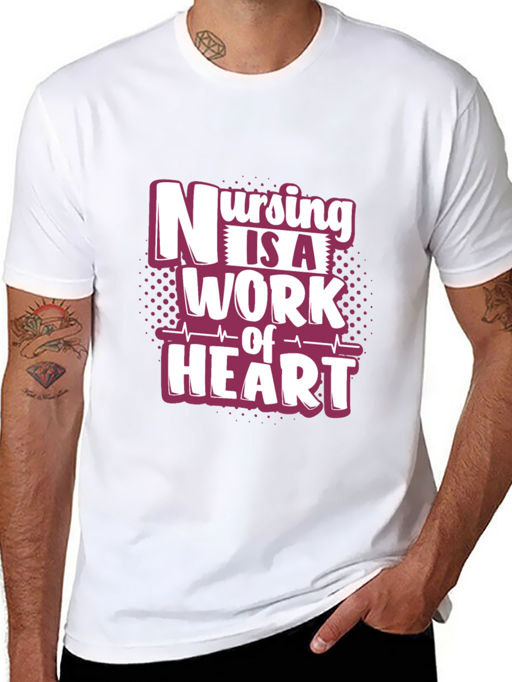 Nursing is a Work of Heart Graphic T-Shirt