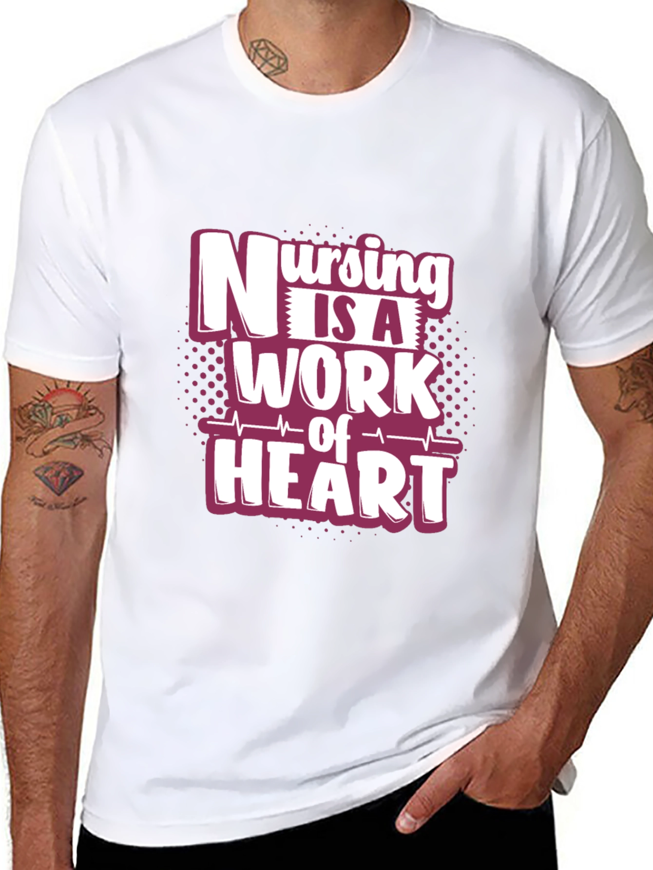 Nursing is a Work of Heart Graphic T-Shirt