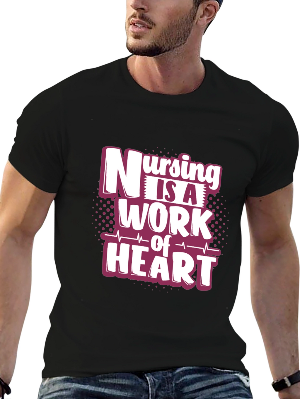 Nursing is a Work of Heart Graphic T-Shirt