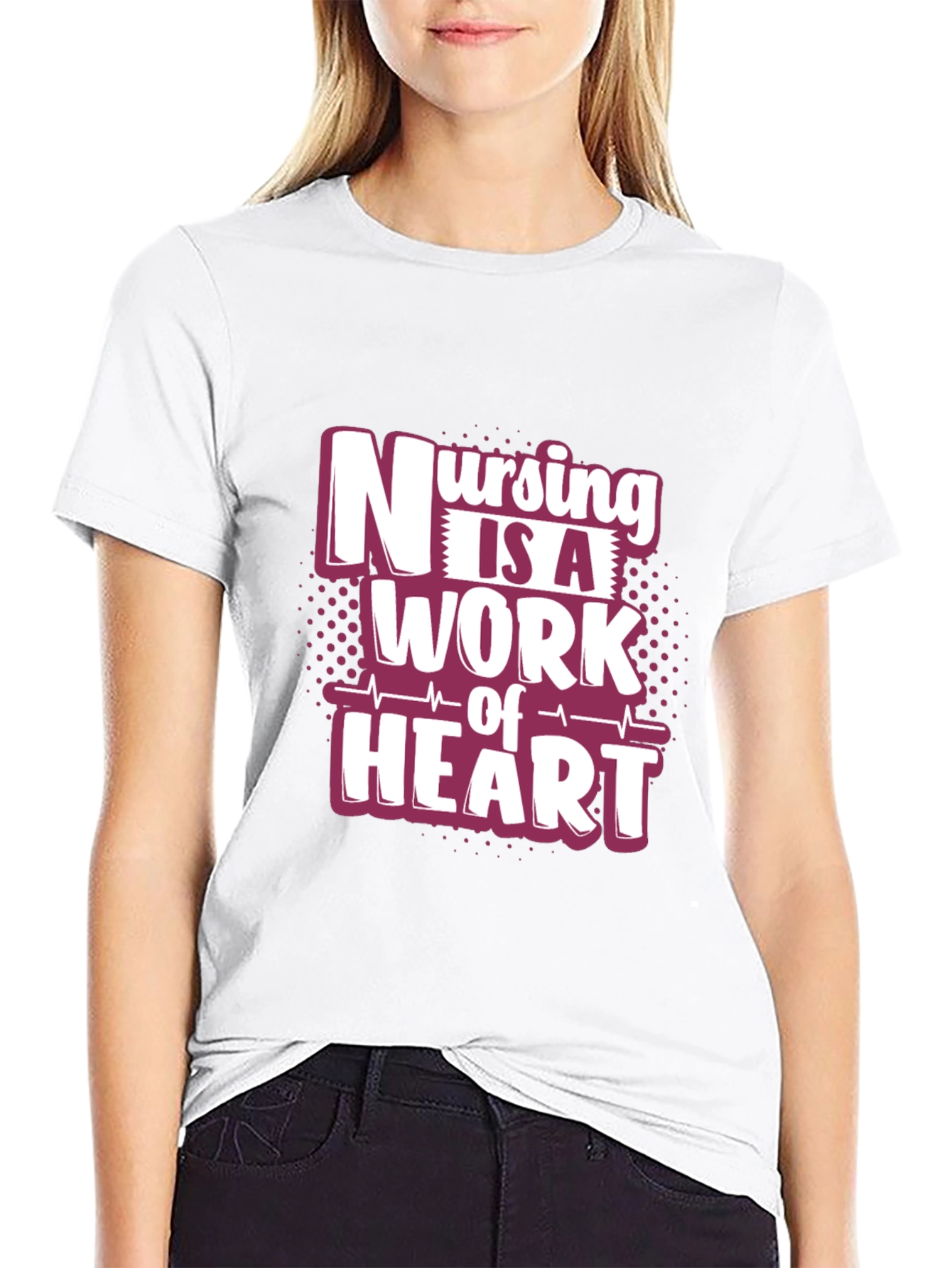 Nursing is a Work of Heart Graphic T-Shirt