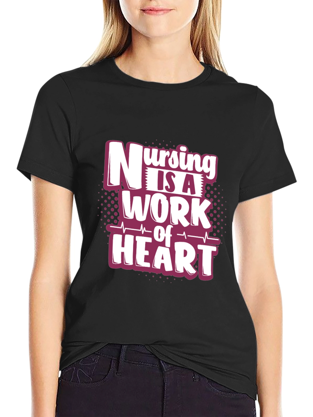 Nursing is a Work of Heart Graphic T-Shirt