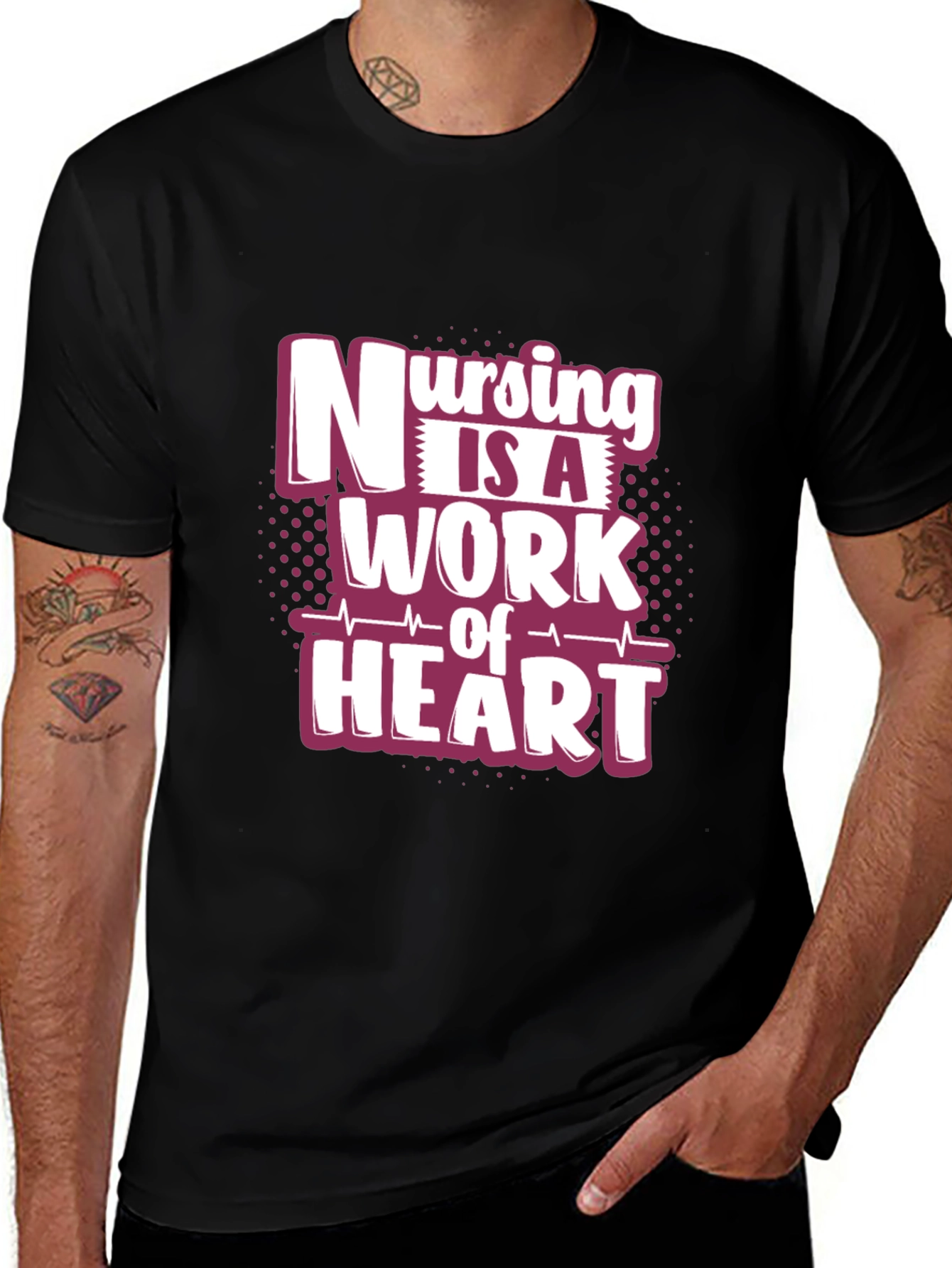 Nursing is a Work of Heart Graphic T-Shirt