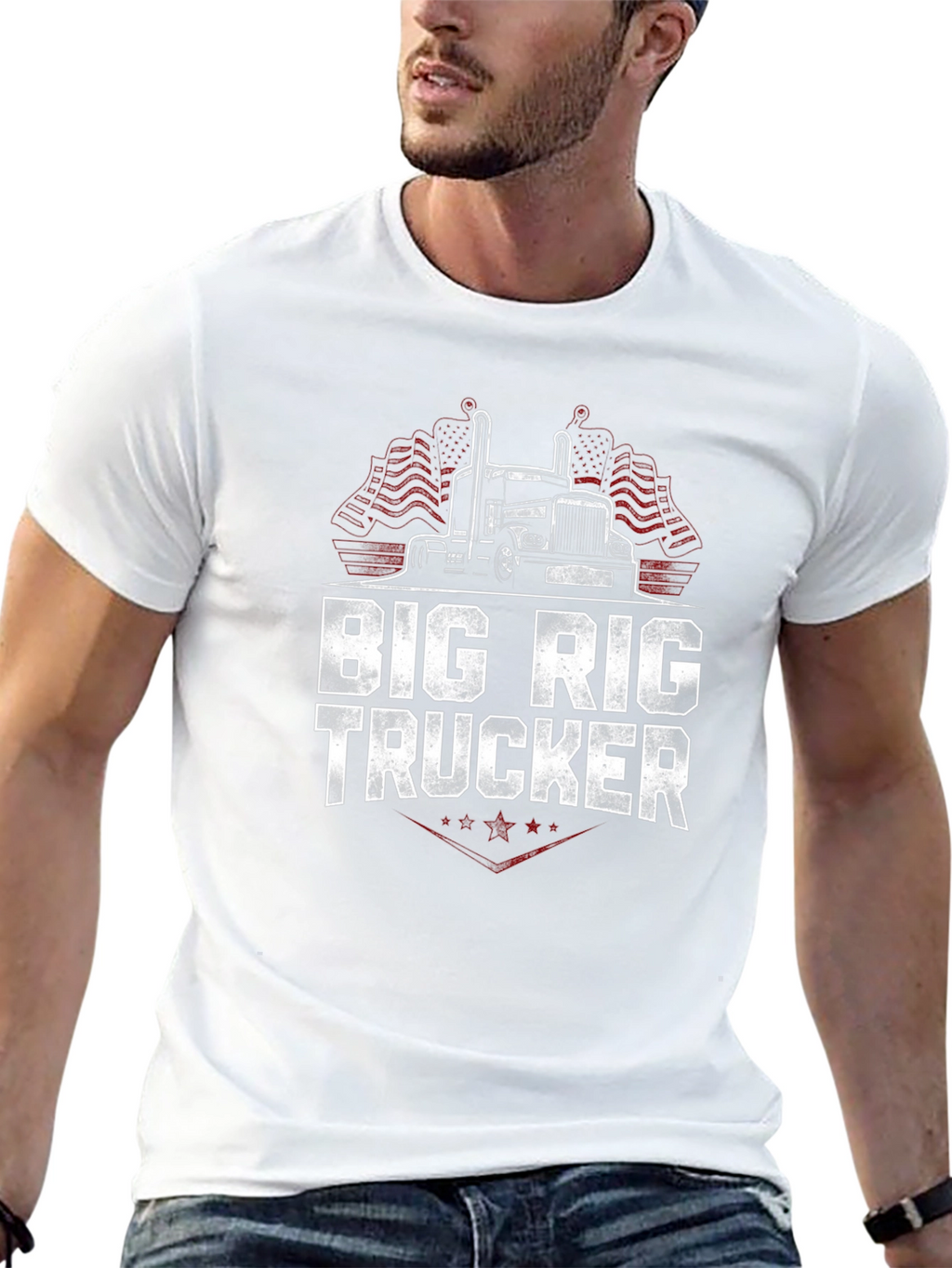 Big Rig Trucker Graphic T-Shirt - Black