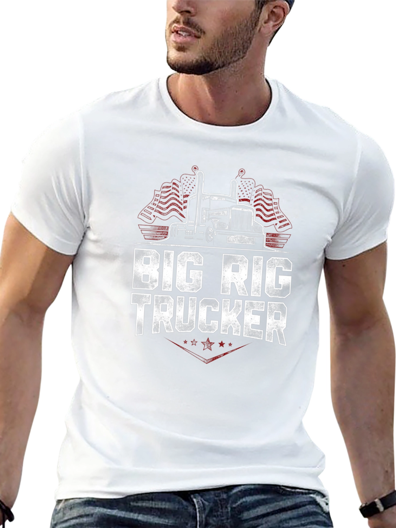 Big Rig Trucker Graphic T-Shirt - Black