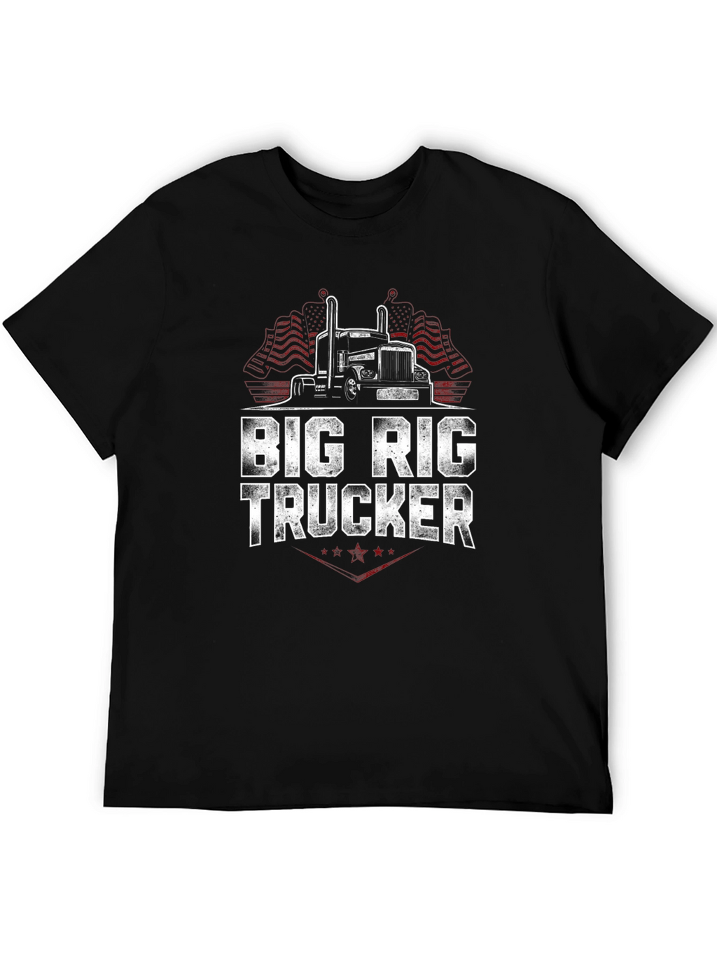 Big Rig Trucker Graphic T-Shirt - Black
