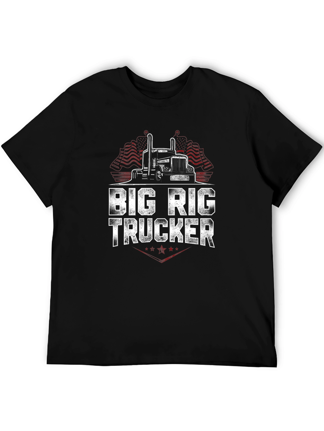Big Rig Trucker Graphic T-Shirt - Black