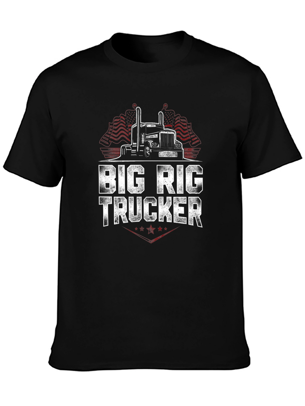 Big Rig Trucker Graphic T-Shirt - Black