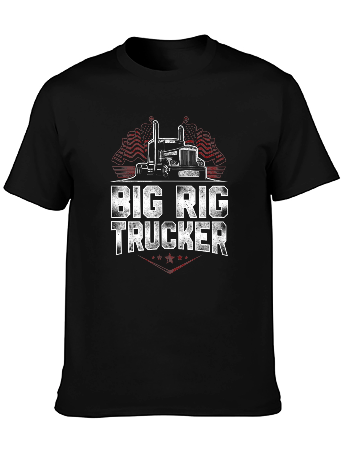 Big Rig Trucker Graphic T-Shirt - Black