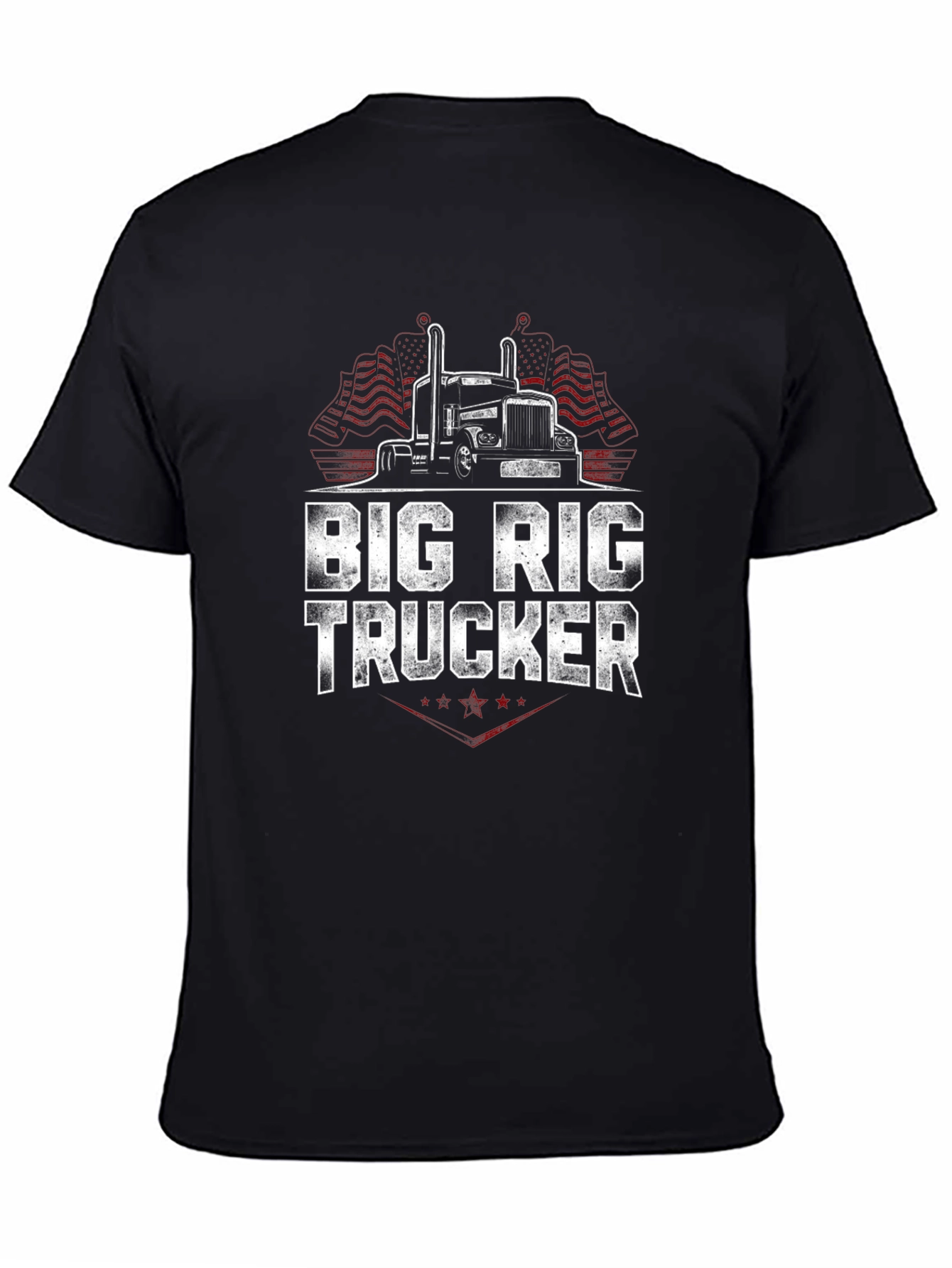 Big Rig Trucker Graphic T-Shirt - Black