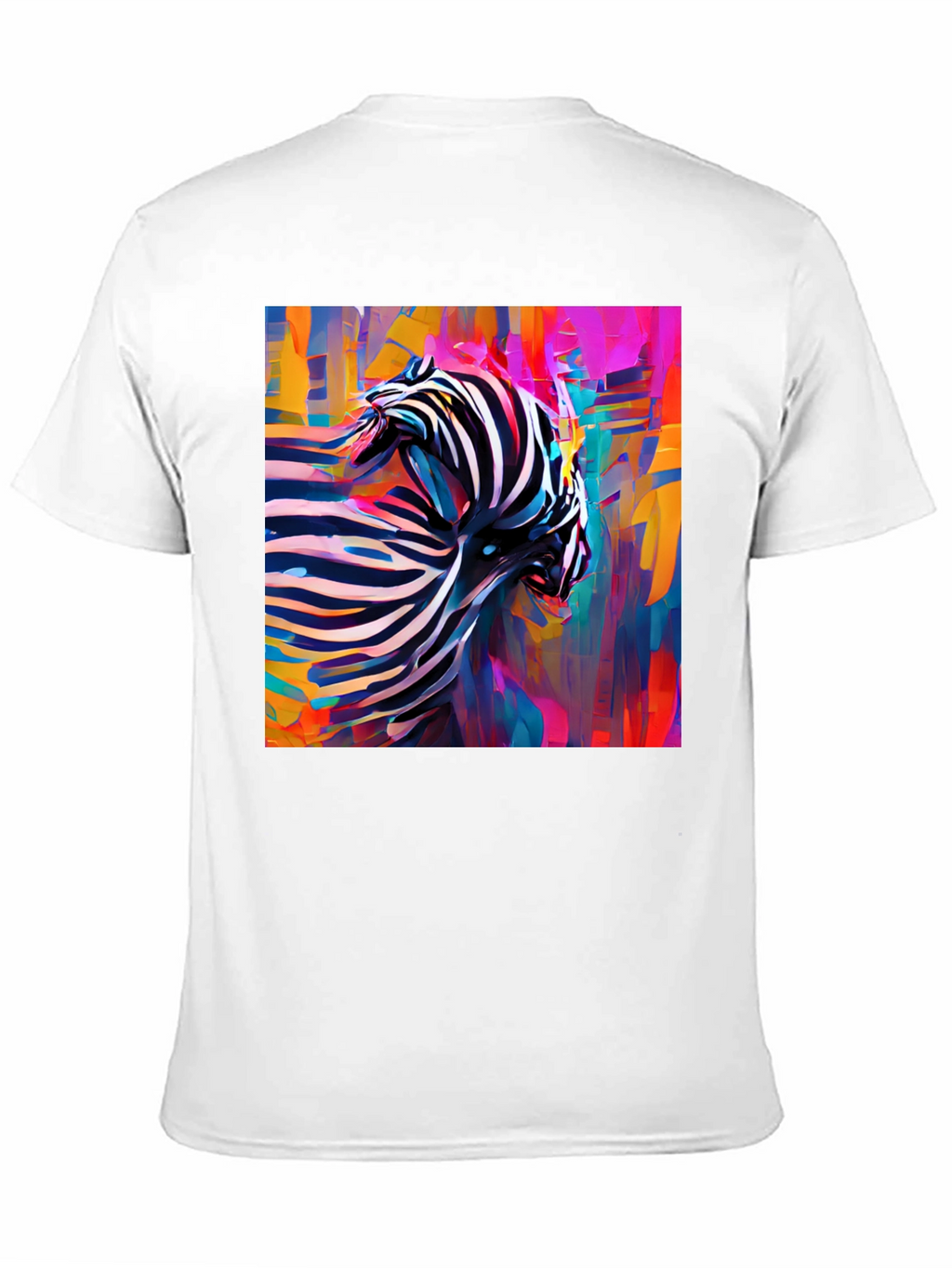 Abstract Zebra Graphic Tee - Stylish Black T-Shirt