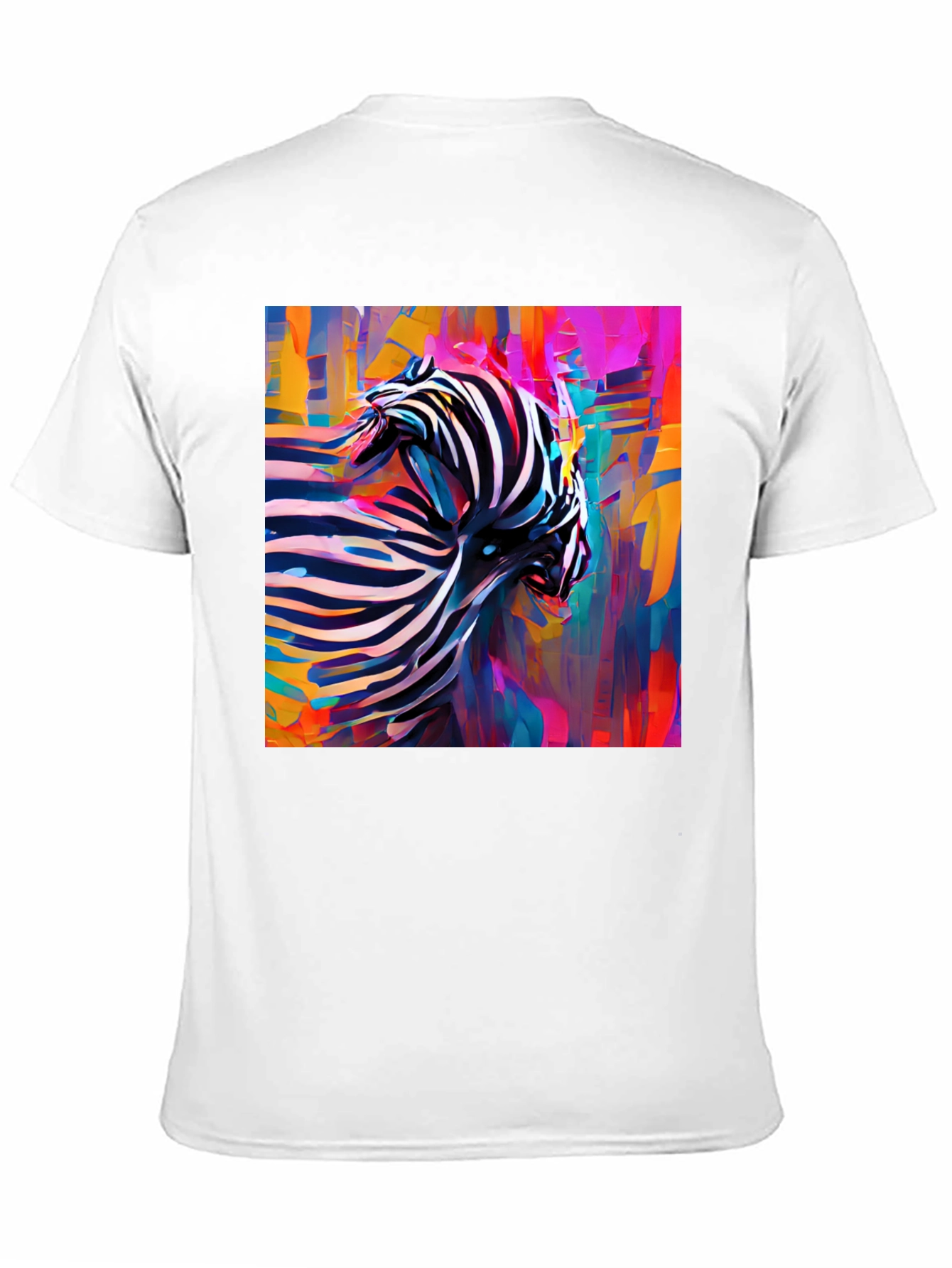 Abstract Zebra Graphic Tee - Stylish Black T-Shirt
