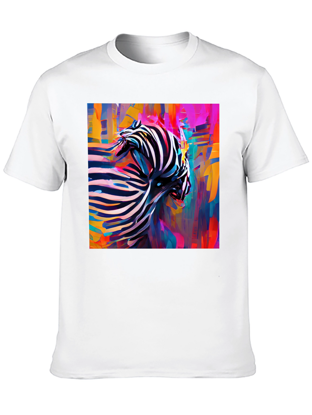 Abstract Zebra Graphic Tee - Stylish Black T-Shirt