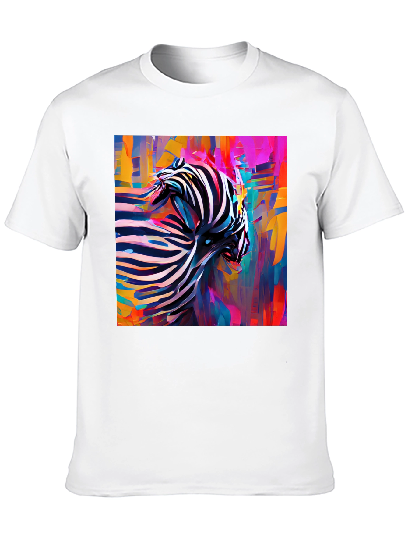 Abstract Zebra Graphic Tee - Stylish Black T-Shirt