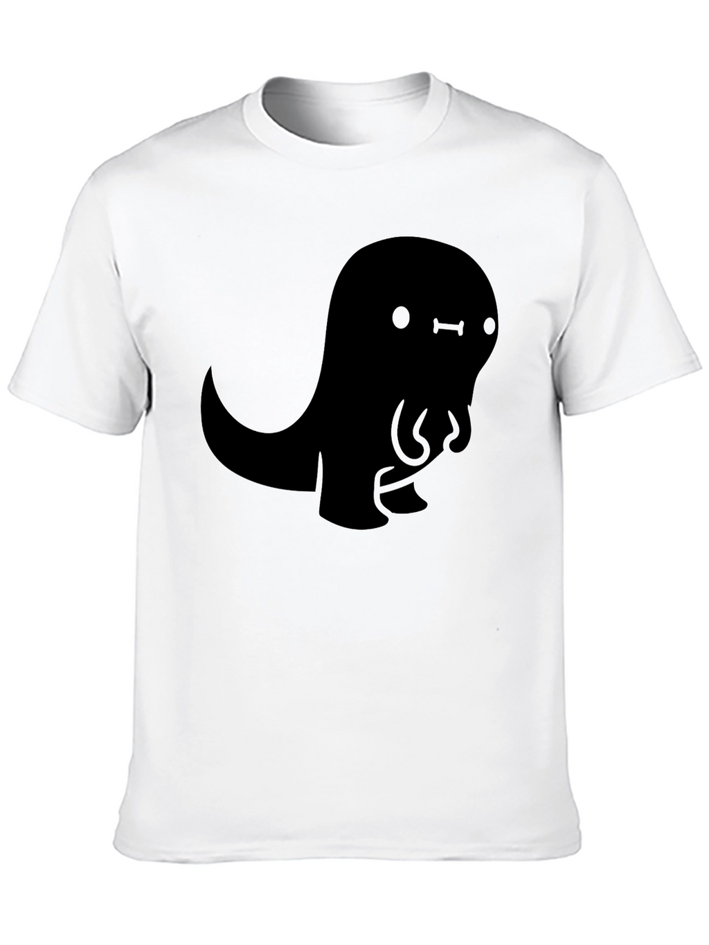 Cute Black Cartoon Dinosaur Graphic Tee Shirt
