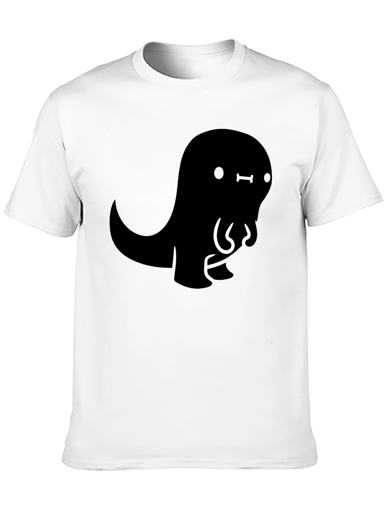 Cute Black Cartoon Dinosaur Graphic Tee Shirt