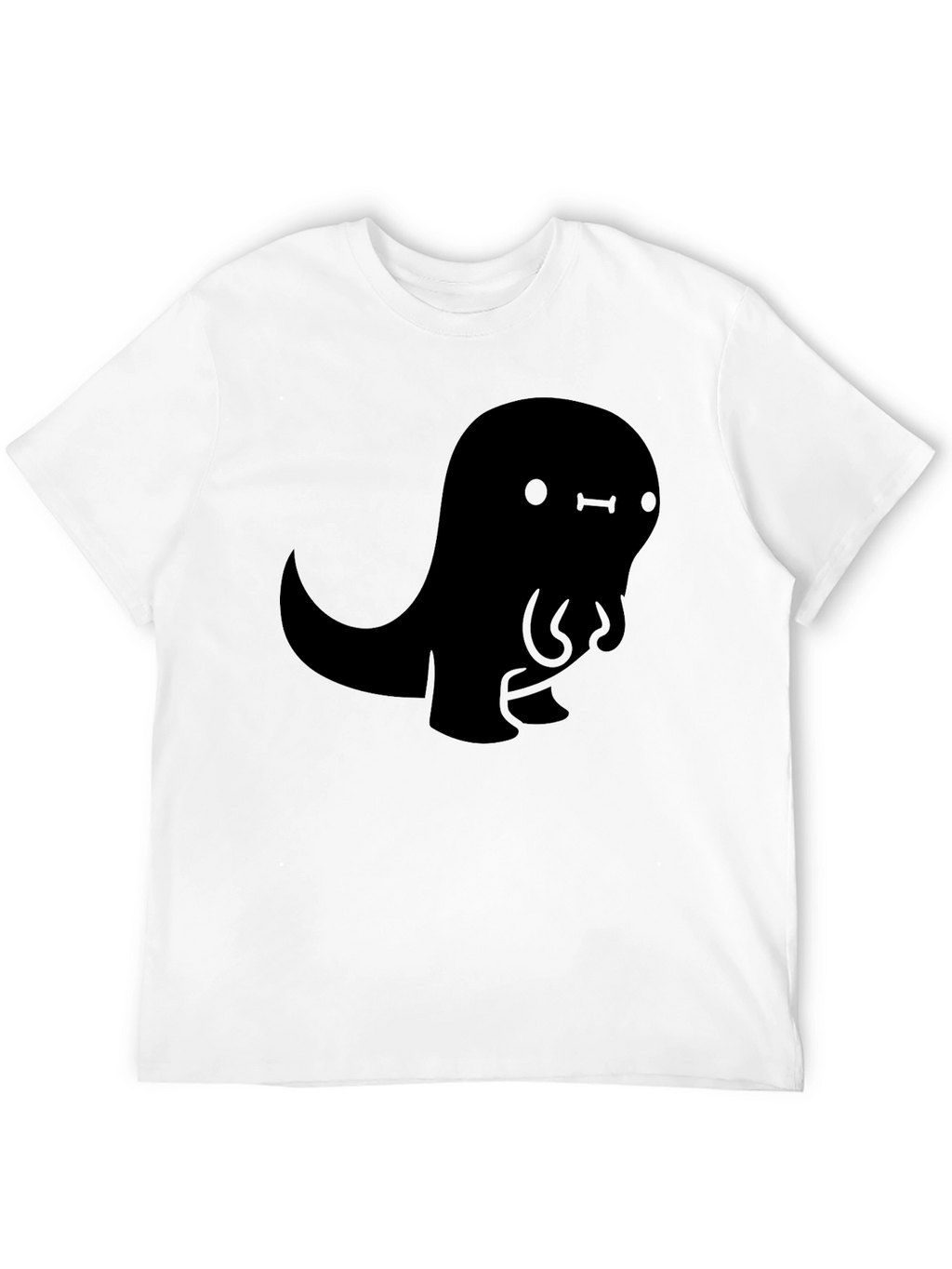 Cute Black Cartoon Dinosaur Graphic Tee Shirt