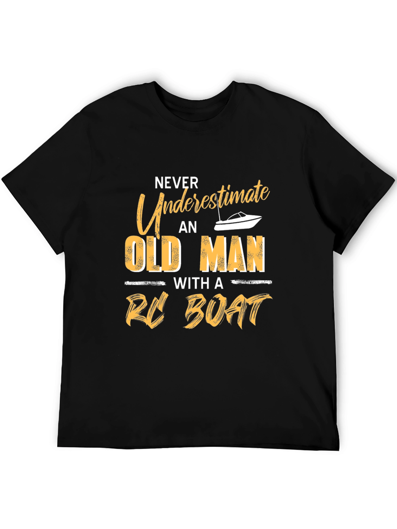 Never Underestimate Old Man with RC Boat T-Shirt