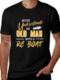 Never Underestimate Old Man with RC Boat T-Shirt