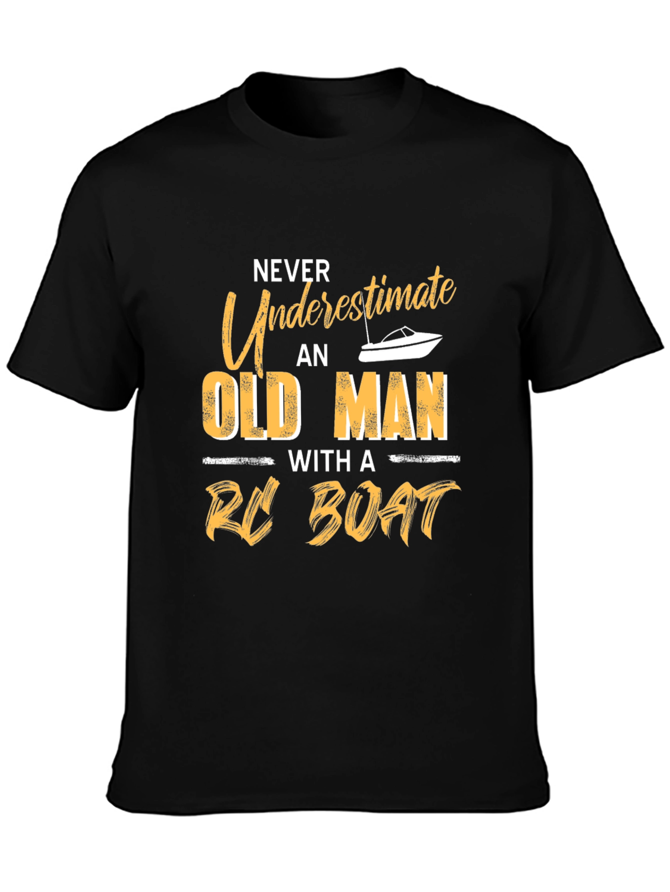 Never Underestimate Old Man with RC Boat T-Shirt