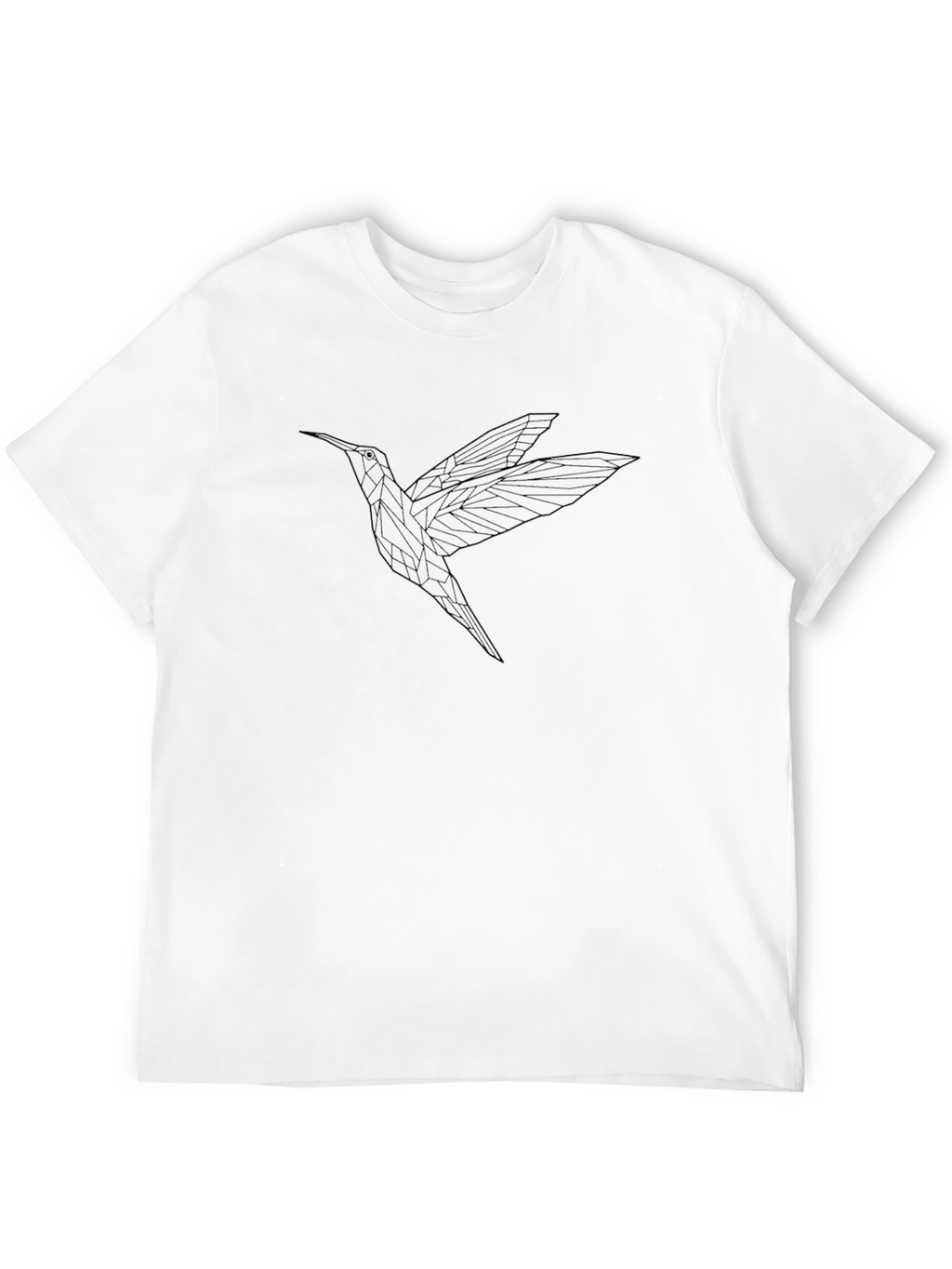 Geometric Hummingbird Graphic Tee - Black