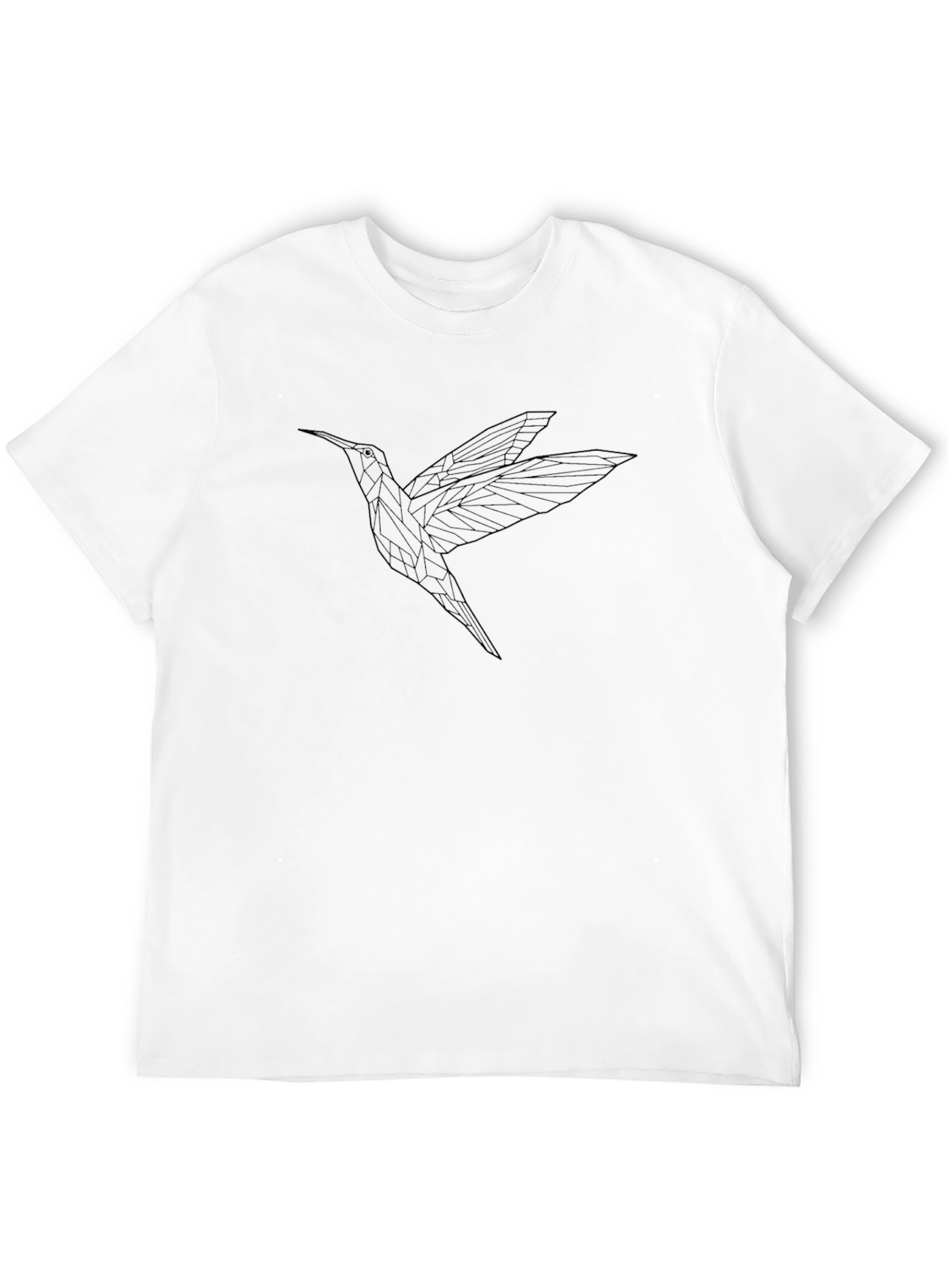 Geometric Hummingbird Graphic Tee - Black