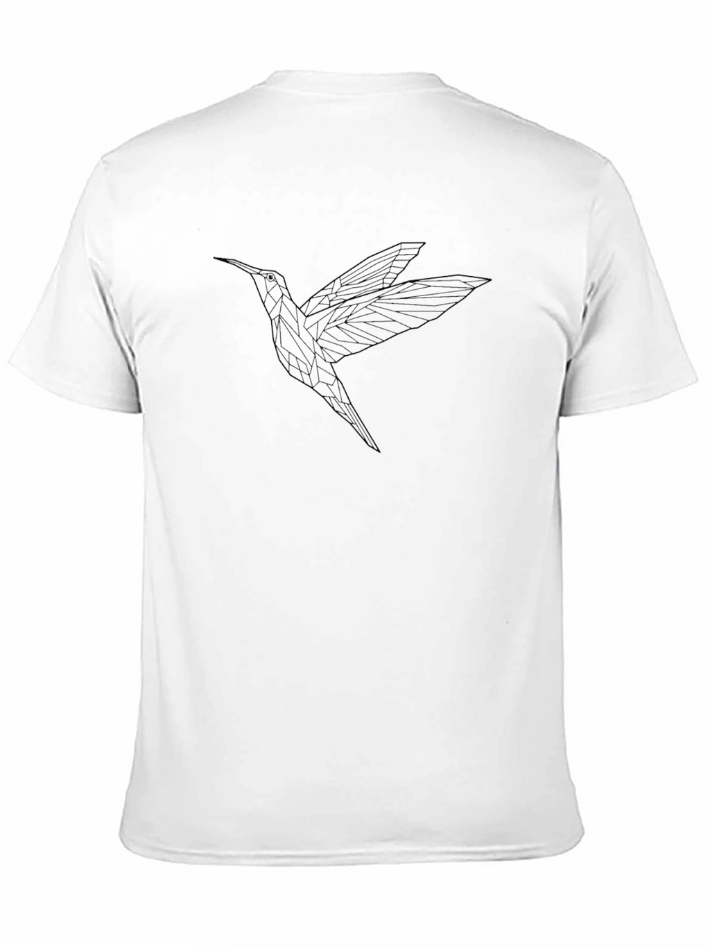 Geometric Hummingbird Graphic Tee - Black