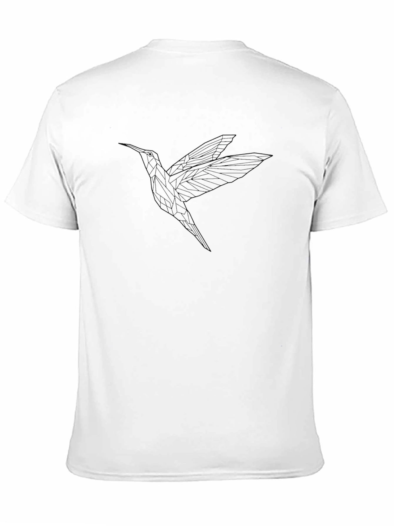 Geometric Hummingbird Graphic Tee - Black