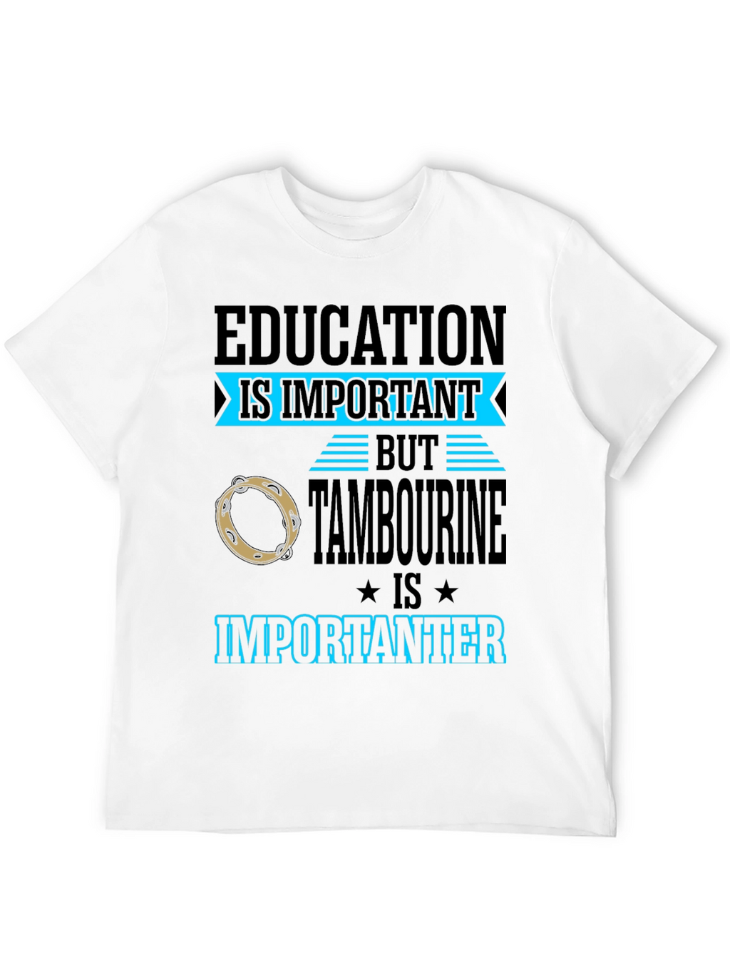 Education vs Tambourine Black Graphic Tee