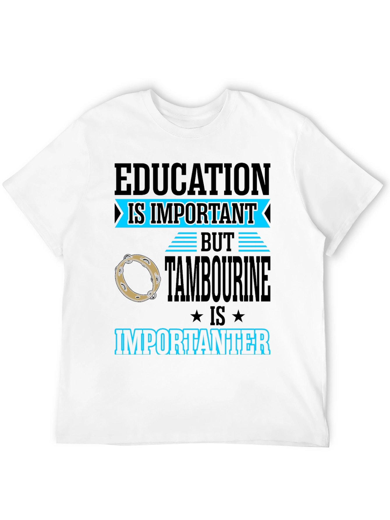 Education vs Tambourine Black Graphic Tee