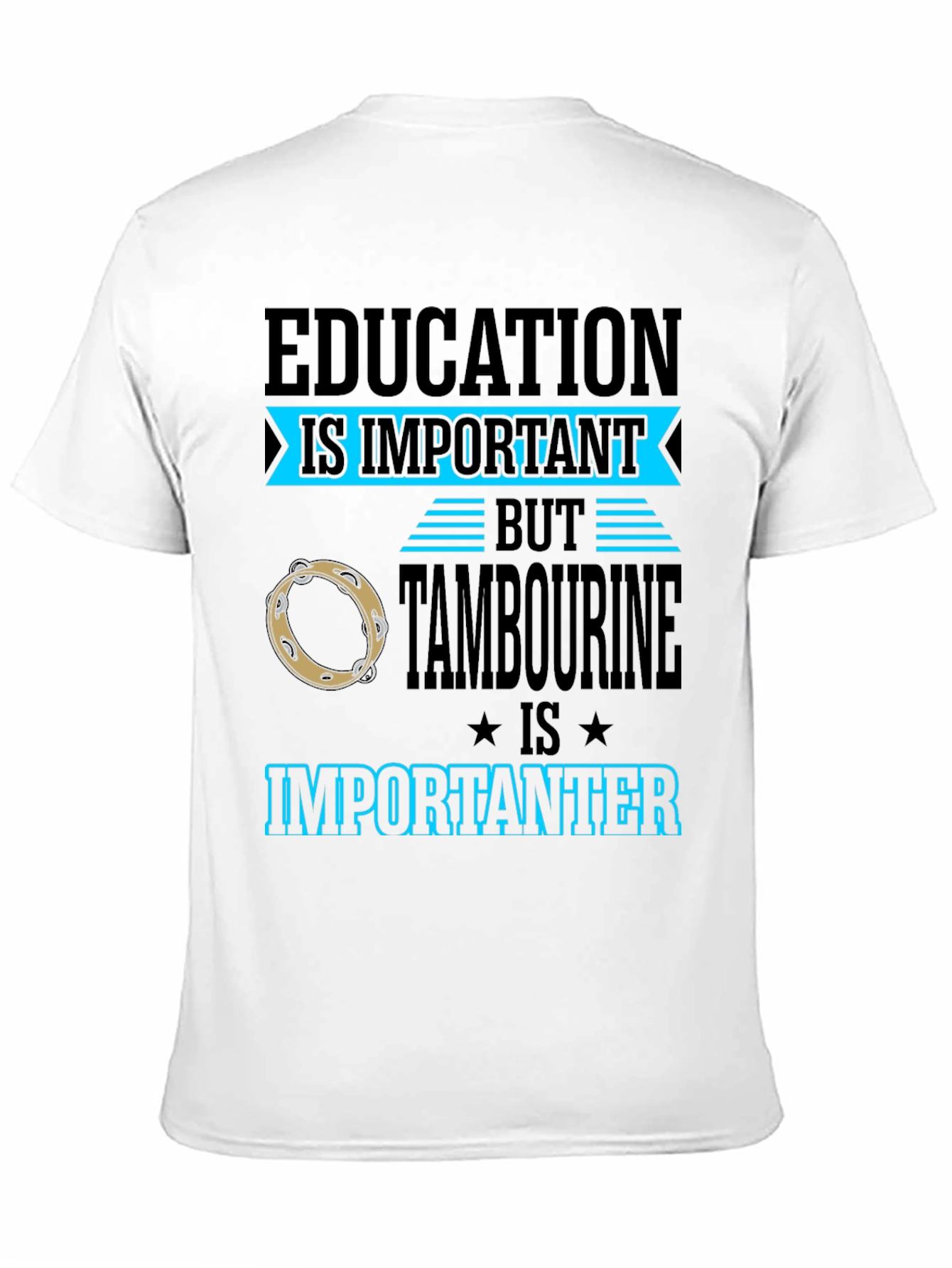 Education vs Tambourine Black Graphic Tee