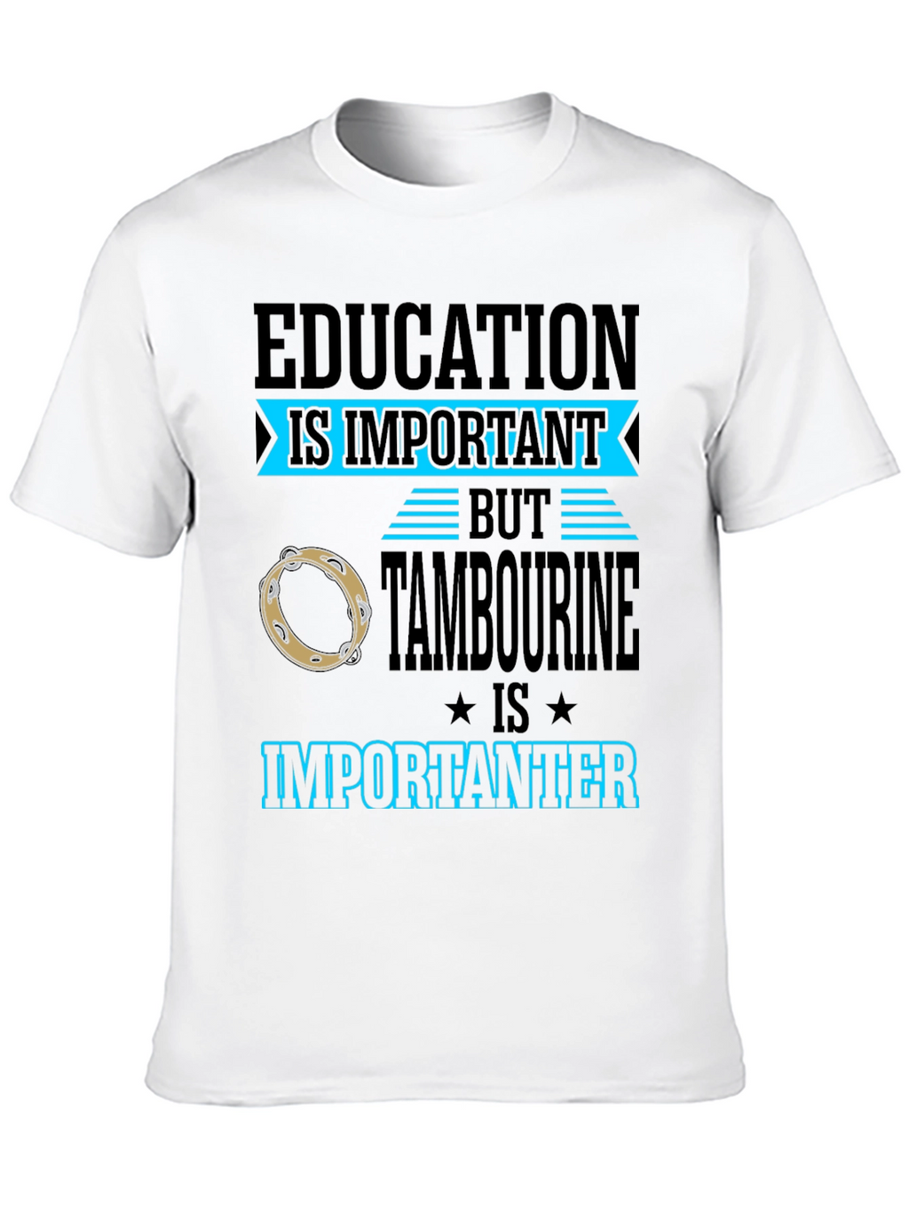 Education vs Tambourine Black Graphic Tee