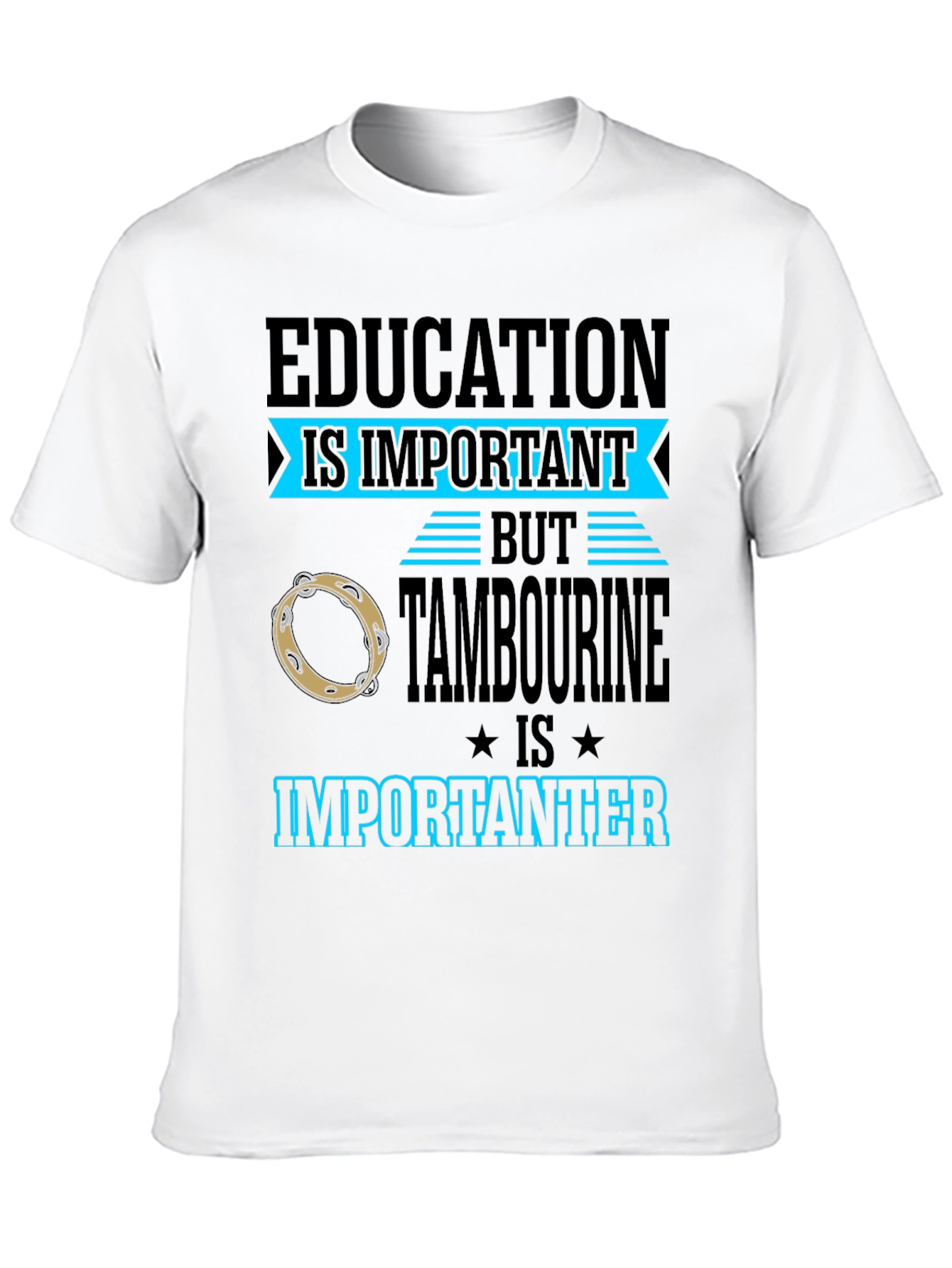 Education vs Tambourine Black Graphic Tee