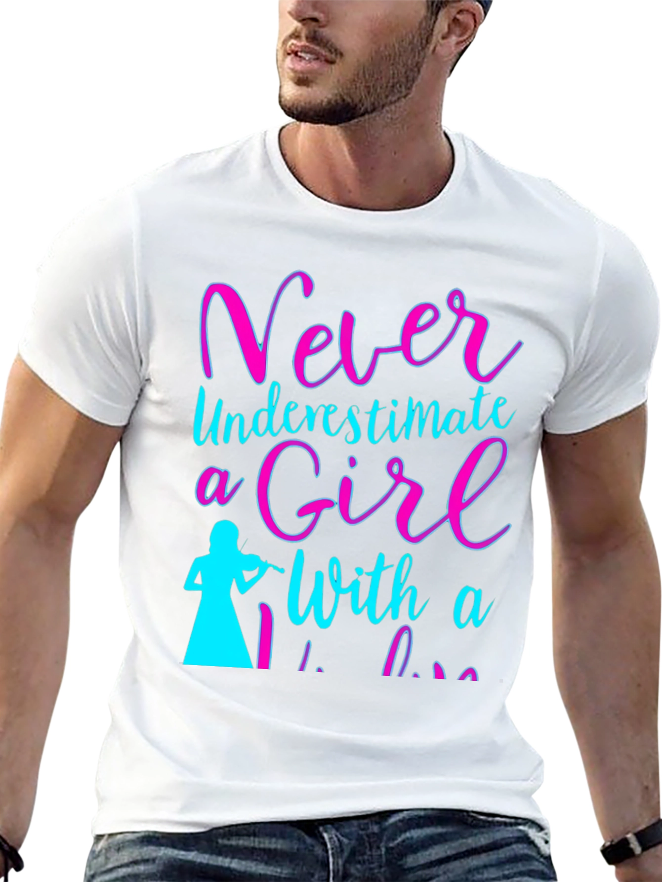Never Underestimate a Girl with a Violin T-Shirt