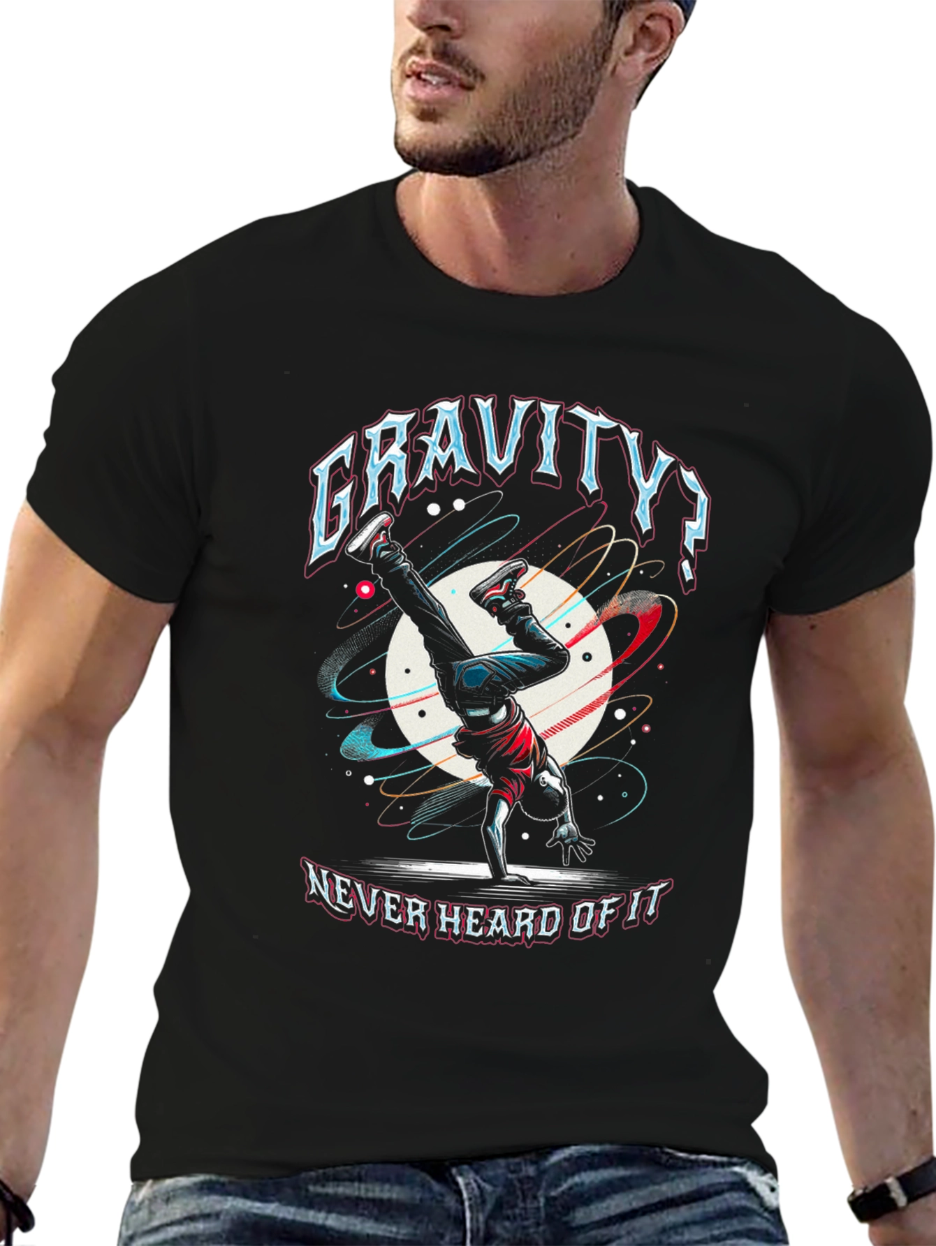 Gravity? Never Heard of It Black T-Shirt