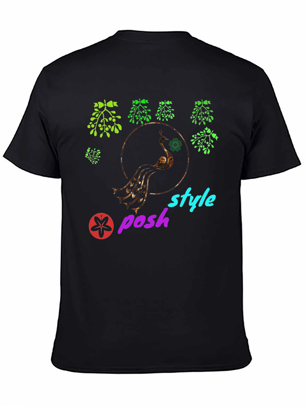 Stylish Black Graphic Tee - Posh Style