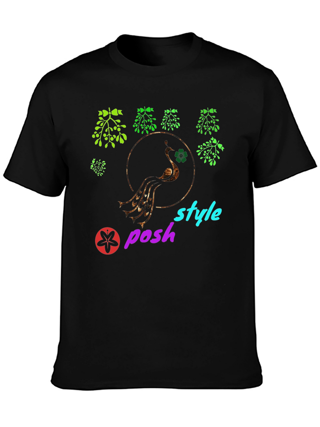 Stylish Black Graphic Tee - Posh Style