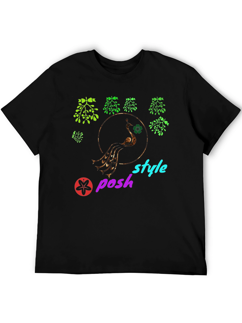 Stylish Black Graphic Tee - Posh Style