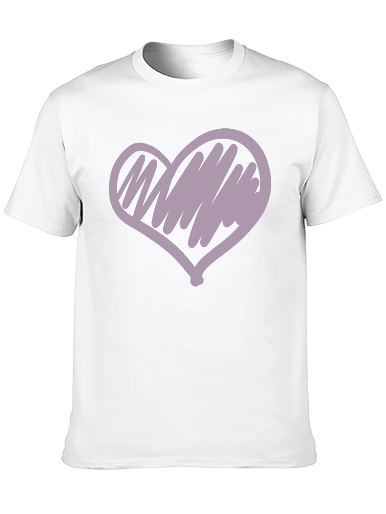 Heart Scribble Graphic Tee - Casual Black T-Shirt
