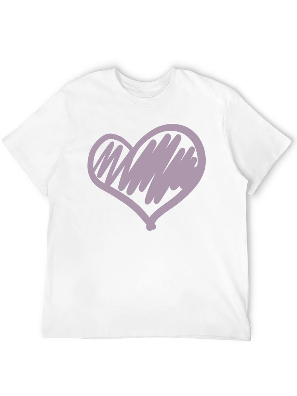 Heart Scribble Graphic Tee - Casual Black T-Shirt