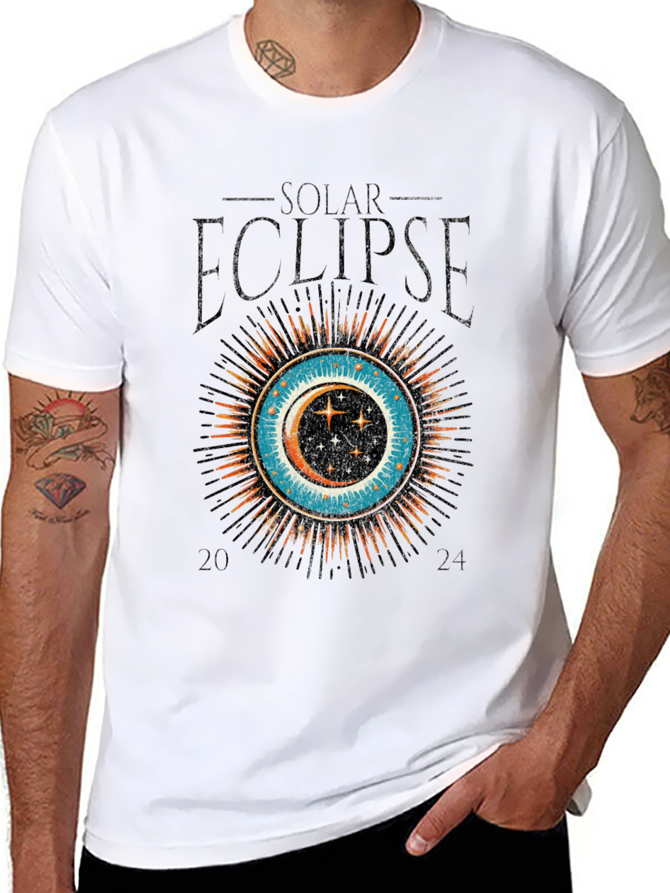 Solar Eclipse 2024 Graphic Tee - Premium Cotton T-Shirt