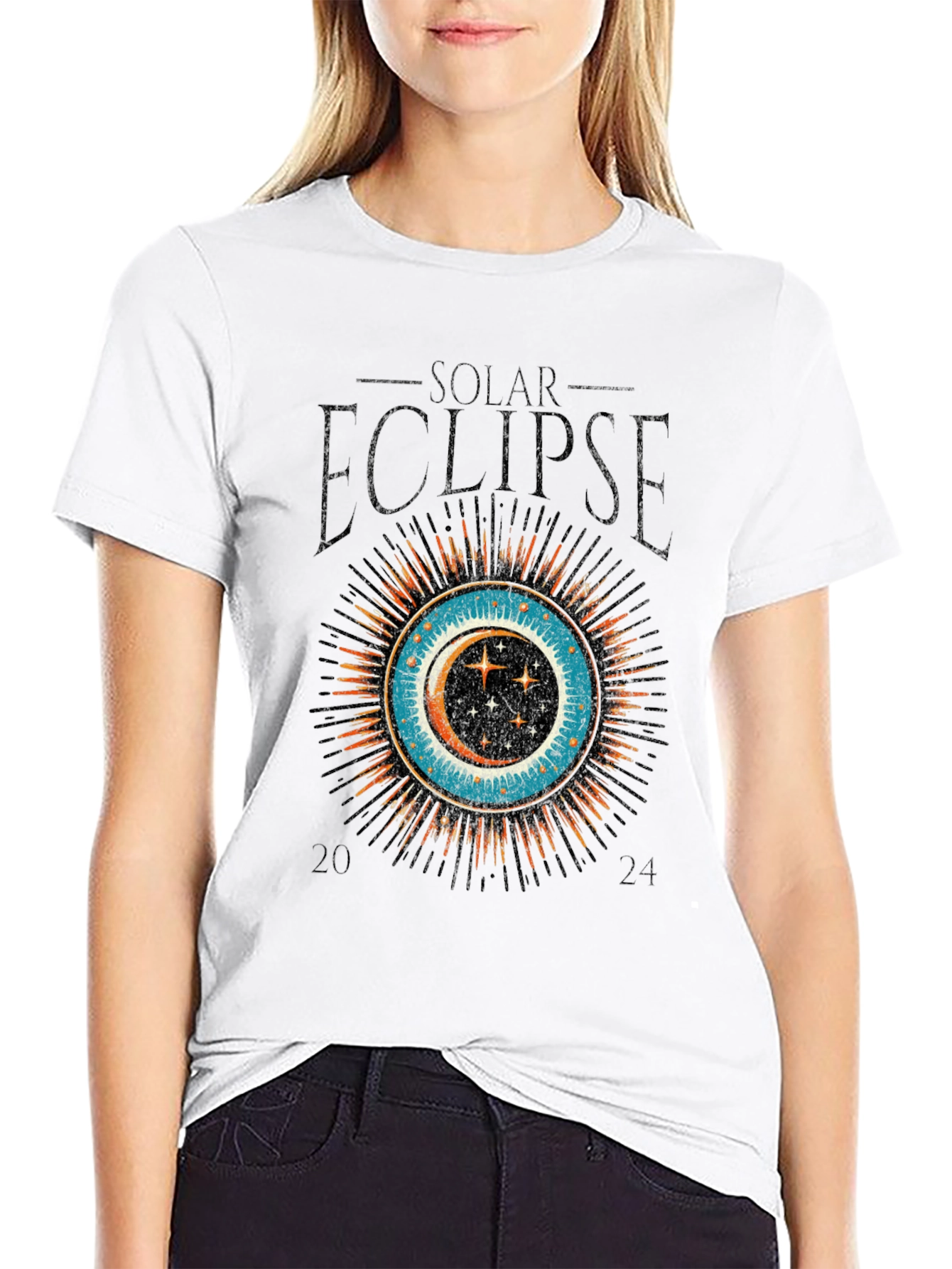 Solar Eclipse 2024 Graphic Tee - Premium Cotton T-Shirt